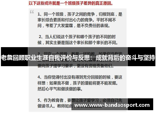 老詹回顾职业生涯自我评价与反思：成就背后的奋斗与坚持