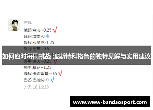 如何应对每周挑战 波斯特科格鲁的独特见解与实用建议 如何应对每周挑战 波斯特科格鲁的独特见解与实用建议